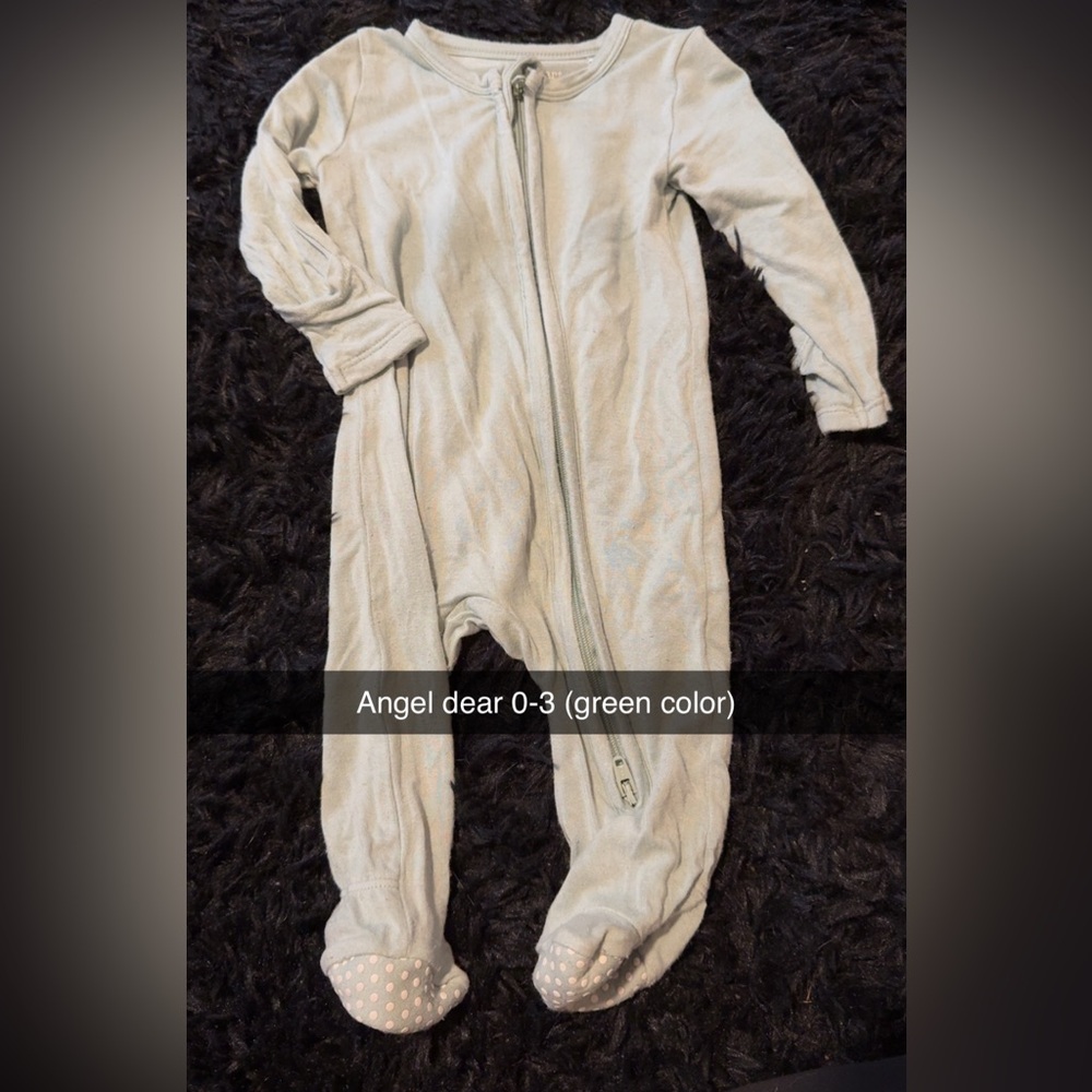 Angel Dear Green Footies One Piece with Long Sleeves